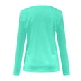 thumbnail image 5 of Womens Long Sleeve V Neck Soft T Shirts Plain Tunic Casual Loose Fit Tops Spring Basic Tees (XX-Large, Mint Green), 5 of 5