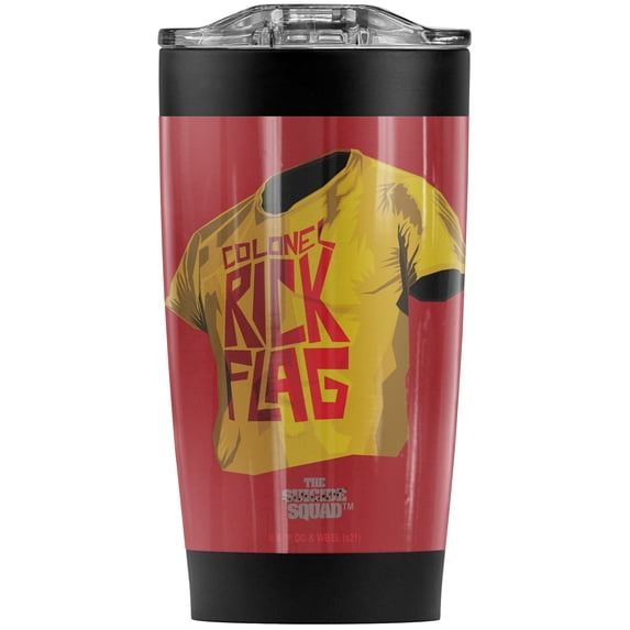 Suicide Squad 2/Rick Flag Illustration Stainless Steel Tumbler 20 oz Coffee Travel Mug/Cup, Vacuum Insulated & Double Wall with Leakproof Sliding Lid | Great for Hot Drinks and Cold Beverages