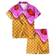 thumbnail image 1 of Pyjamas de Noël pour Garçons Enfants Pyjamas en Soie Imprimés Ensemble de Pyjamas 2 Pcs Manches Courtes Tenue de Noël Fille Pyjamas de Noël 8-9 Ans, 1 of 5