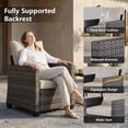 thumbnail image 2 of Decksplore2 Piece Outdoor Patio Armchair Set, Wicker Rattan Single Sofa Chairs with 4.3" Cushions & High Backrests, All-Weather Porch Chairs for Balcony Deck, Beige, 2 of 8