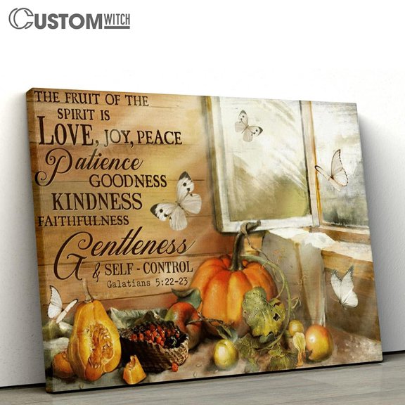 Galatians 5:22-23 Christian Framed Canvas Wall Art, Bible Verse Scripture Home Decor for Office Living Room, Inspirational Religious Wall Decor Gift