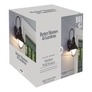 Better Homes & Gardens 12 Farmhouse Bronze Outdoor Wall Light, Metal Fixture Opal Glass Shade