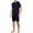 Dark Blue, variant on Men's Pajama Set Short Sleeve Crewneck Top & Shorts, Soft Lightweight Breathable Summer Knit Loungewear 2-Piece Set,Dark Blue,(S-2XL)