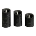 thumbnail image 3 of Velas LED de 3 piezas, luz parpadeante, control remoto, lámpara electrónica con pilas, decoración navideña para el hogar, color negro Vogacara HA002726-02B, 3 of 6