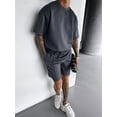 thumbnail image 2 of Men'S Two Piece Outfits Sets: Crew Neck Summer T-Shirt and Shorts Set with Pockets Dark Gray XXL, 2 of 7