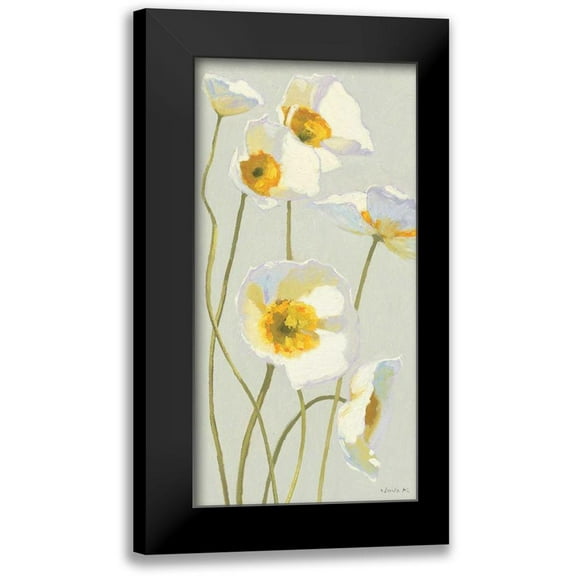 Novak, Shirley 9x14 Black Modern Framed Museum Art Print Titled - White on White Poppies Panel I