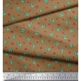 thumbnail image 3 of Soimoi Moss Georgette Fabric Heart & Pizza Slice Food Print Sewing Fabric Yard 42 Inch Wide, 3 of 3