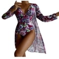 thumbnail image 1 of LSLJS Women's Long Sleeve Cover Up Split Two Piece Printed Sexy Swimsuit, Womens Bathing Suits, 1 of 2