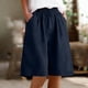 thumbnail image 5 of Pantalones Pantalones para Mujeres Detalle de Botón de Color Sólido Estilo de Lino de Doblado Laminado Pantalones Casuales para Uso Diario Todas las Estaciones, 5 of 8