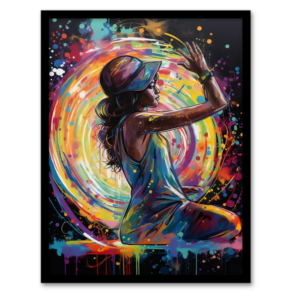 Clubbing Dance Clubland Disco Colourful Girls Bedroom Teen Art Print Framed Poster Wall Decor 12x16 inch