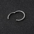 thumbnail image 4 of 1pc ASTM F136 Titanium Septum Ring 16G/(8mm-10mm) Septum Jewelry,Triple Sided Micro CZ Nose Hoop Nose Rings Silver/Gold Cartilage Conch Helix Rook Hoop Earrings for women men, 4 of 7