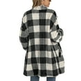 thumbnail image 7 of Viikei Plus Size Womens Cardigans Clearance Winter Coats for Women Long Plaid Printing Buttons Plush Cardigan Jackets, 7 of 7