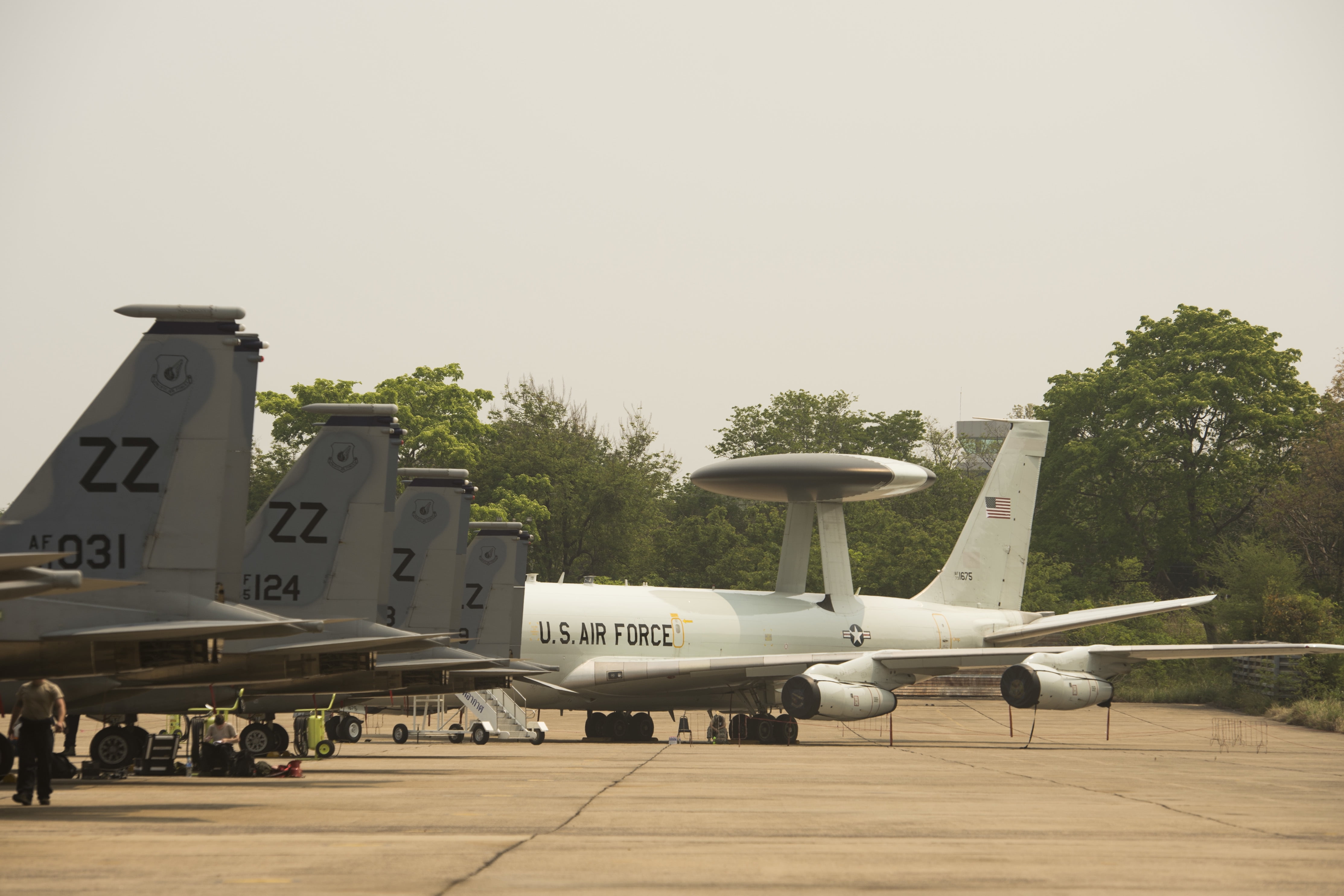 Multiple U S Air Force F 15s And An E 3 Sentry Participate In Exercise Cope Tiger Korat Thailand Poster Print X 30 Walmart Com Walmart Com