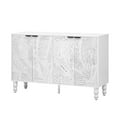 thumbnail image 3 of 47.2'' TV Stand with Delicate Leaf Pattern and Comfort Grip Handles / For Living Room, Enhances User Experience, 3 of 6