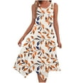 thumbnail image 2 of Cagogo Women Summer Tank Sundresses Asymmetric Hem Sleeveless Boho Tank Beach Party Dresses Flowy Aline Swing Floral Printed Plus Size Midi Wedding Guest Dresses, 2 of 7