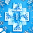thumbnail image 4 of Frozen Theme Party Decorative Napkins - Snow Castle & Snowflake Design, Silver Foil Trim, 2 Sizes (16.5cm/33cm), 40-Pack 3-Ply Disposable Paper Napkins, 4 of 8