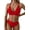 Red, variant on Women's Push Up V Neck Bikini Sets Criss Cross Back Two Piece Bathing Suit