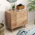 thumbnail image 4 of Costway 4 Drawer Dresser for Bedroom Wide Chest of Drawers with Metal Guide Rails Natural, 4 of 10