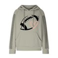 thumbnail image 6 of Game Day Outfits Shirts Women Plain Tops Game Day Sweatshirts with Drawstring Basic Tee Oversized Hoodie Soft Tunic Tops Gift Long Sleeve Heart Graphic Shirts Rugby Shirt Mom Shirts Beige, 6 of 6