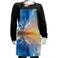 thumbnail image 1 of Nature Kids Apron, Dreamy Sky Background with Backward Deepening Clouds Route Summer Serenity Concept, Boys Girls Apron Bib with Adjustable Ties for Cooking Baking Painting, Orange Blue, by Ambesonne, 1 of 2
