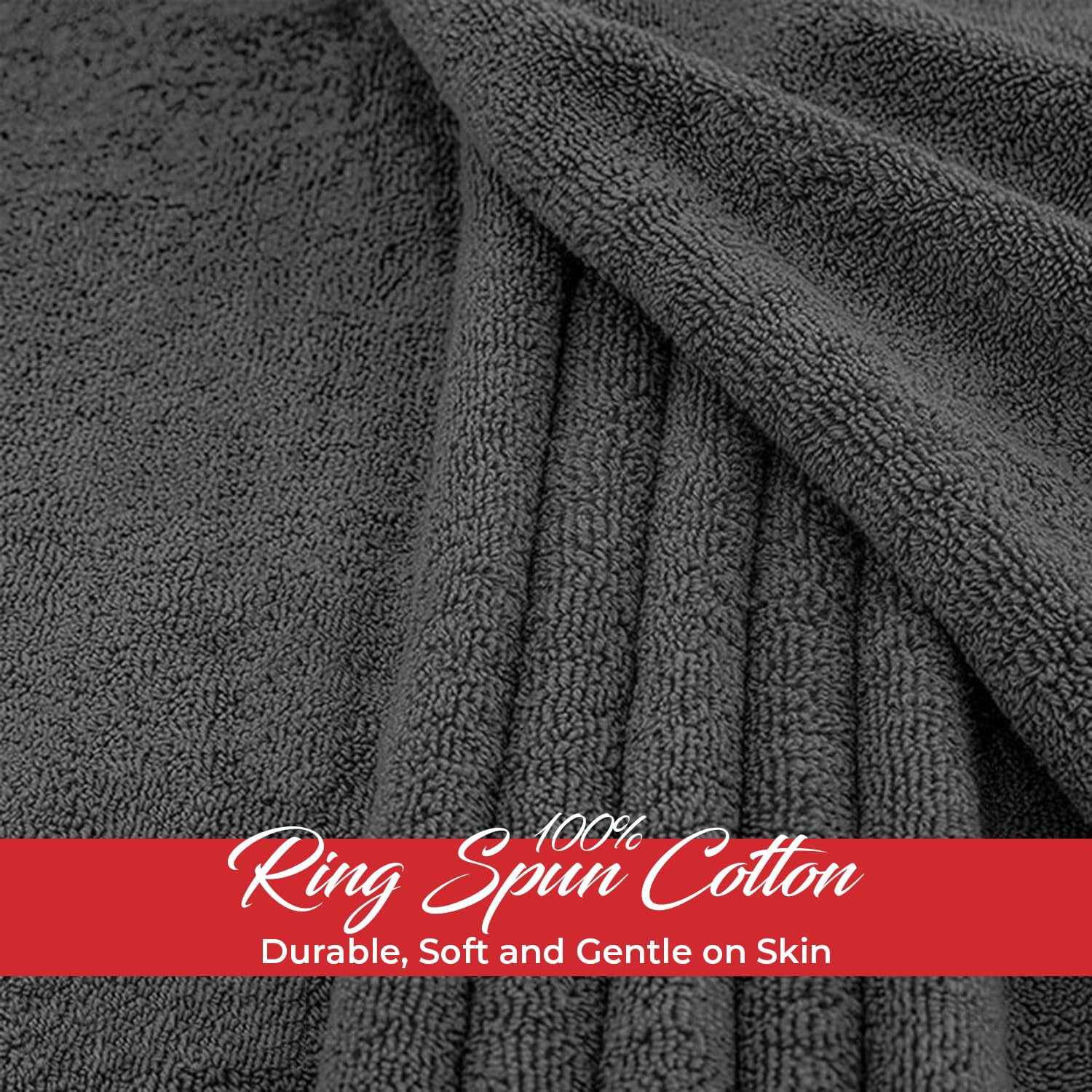 RIVERSIDE Oversized Bath Sheet 1 Pack 40x80 Soft Cotton Absorbent Towel 600 GSM - Charcoal
