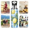 thumbnail image 7 of Yayeee 33oz Insulated Water Bottle Double Wall Stainless Steel with Flip Straw Lid, Cartoon Plaid Lemon, 7 of 7
