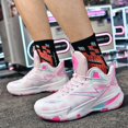 thumbnail image 5 of Bolognifi Men's Basketball Shoes High-Top Volleyball Non-Slip Lightweight Indoor Outdoor Sport Sneakers Fans - PINK_6.5, 5 of 8
