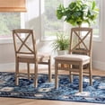 thumbnail image 2 of Linon Ervin Wood X-Back Set of Two Dining Chairs in Washed Gray, 2 of 17