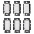 thumbnail image 1 of Interruptor de intensidad inteligente Lutron Caseta Original, 150 W, paquete de 6, blanco, 1 of 9