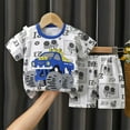 thumbnail image 2 of Jinhomg Toddler Baby Summer Sets Cute Cartoon Graphic Short Sleeve T-Shirts with Shorts Boys Girls Soft Comfy Cotton Outfits Multicolor 2-3Years, 2 of 4