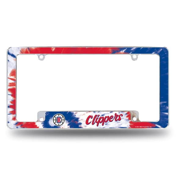 Los Angeles Basketball Clippers Chrome Metal License Plate Frame - Tie Dye Design