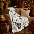 thumbnail image 3 of Single-Tone Death'S Head Hawkmoth Daisy Floral Gothic Art, Cozy Botanical Garden Scene, Warm Flannel Blanket for Sunroom and Reading Nook, Garden Lovers Graduation Gift, Botanical Home Decor, 3 of 9