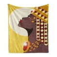 thumbnail image 1 of Queen Soft Flannel Fleece Throw Blanket, Abstract Design Woman Princess with Sun in Background, Cozy Plush for Indoor and Outdoor Use, 50" x 70", Dark Mauve Burgundy, by Ambesonne, 1 of 6