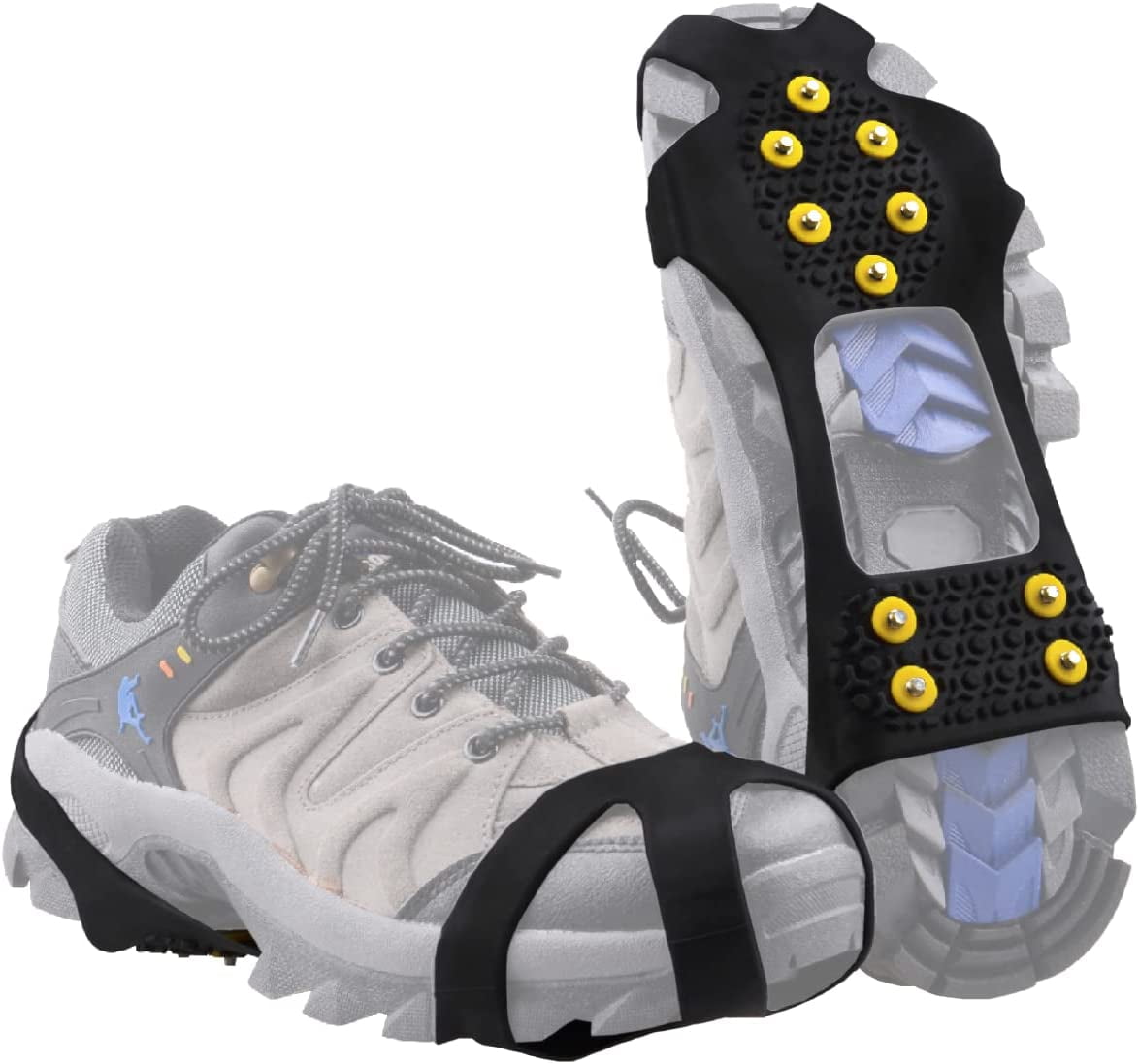 Walk Traction Ice Cleat Spikes with 10 Spikes Snow Grips Stretch