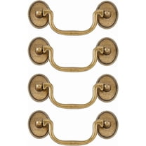 4 Sets Vintage Bail Pull Handles 3.5 inch Hole Center Bronze Drawer Handles Alloy Drop Pulls Decorative Cabinet Pull for DIY handcrafting