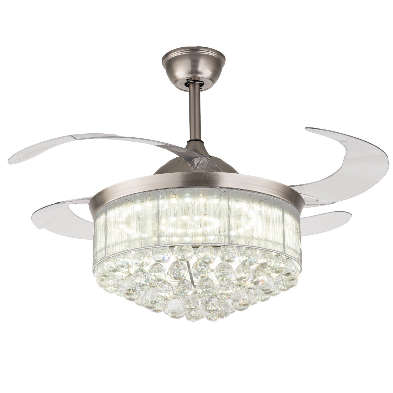 Modern 52'' 3Blades Ceiling Fan Light Kit Remote Control LED Color Changing Lamp 