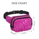 thumbnail image 4 of Balery Rose Red Glitter Mochila Cinturón para Mujeres y Hombres, Bolsa de Cintura Impermeable de Doble Capa con Correa, 4 of 9