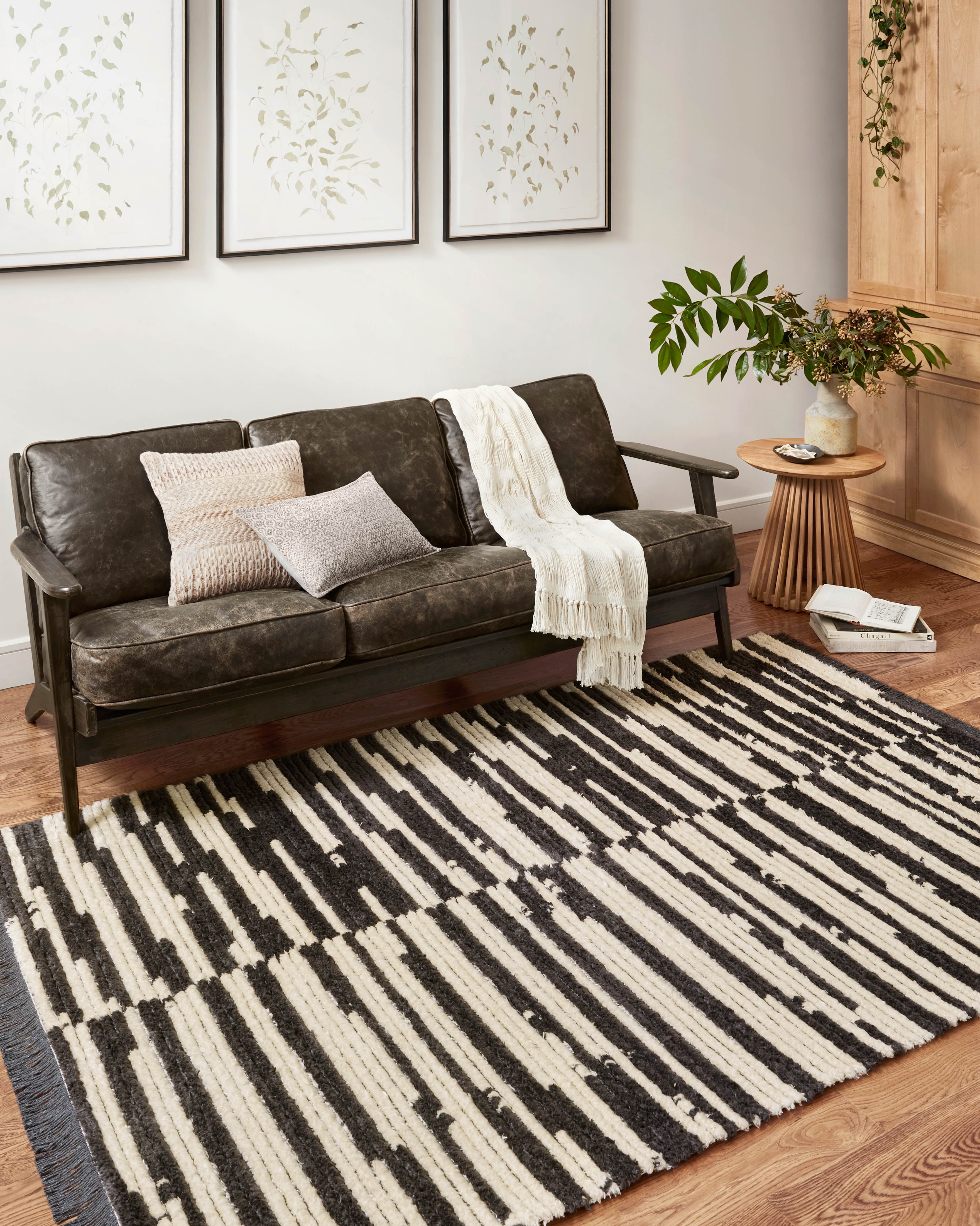 Chris Loves Julia x Loloi Alice Cream/Charcoal 7'-9" x 10' Area Rug