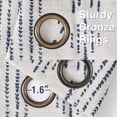 thumbnail image 4 of Cortinas Boho de Mezcla de Lino Jinchan para Sala - Estilo Farmhouse Azul, 90 Pulgadas de Largo, Rayas Geométricas y Mudcloth con Ojales - 2 Paneles Azul sobre Beige, 4 of 9