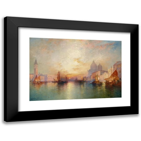 Thomas Moran 14x11 Black Modern Framed Museum Art Print Titled - Venice; Grand Canal at Sunset (1906)