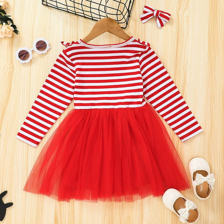 white christmas dresses Red floral highland cow kids girls Christmas dresses – Western Kids Clothes main image 1