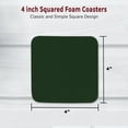 thumbnail image 5 of 10 Squared Foam Coasters Pack, 4 inch - PU Foam, Foldable - Dark Green, 5 of 5