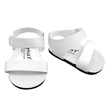 

Sophia s Faux Leather Strap Sandals for 18 Dolls White