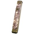 thumbnail image 1 of Mezuzah, Easy Mount, Art Glass on Metal Case *Gift Box and Non-Kosher Scroll Included* (Grape), 1 of 4