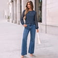 thumbnail image 7 of ManxiVoo Sophisticated Long Sleeve Blouse with Delicate Lace Detail Versatile Casual to Business Tops for Women 2025 Essential Wear XXL Size Navy, 7 of 7