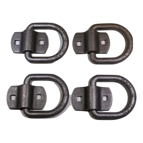 1/2 Inch Forged D Ring w/ Bolt On Bracket - 4,000 lb. WLL 4 Pack | DR1/2