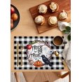 thumbnail image 2 of Placemats Set of 2 Halloween Pumpkin Crow Eyeball Skull Black Plaid Heat Insulation Washable Place Mats, Rustic Non-Slip Table Mats for Dining Table Party Kitchen Decor,13x19 Inch, 2 of 4