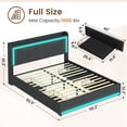 thumbnail image 6 of Amuzer Full Bed Frame with Drawers and USB Ports, Upholstered Platform Bed Frame with Storage Headboard, Gray, 6 of 7