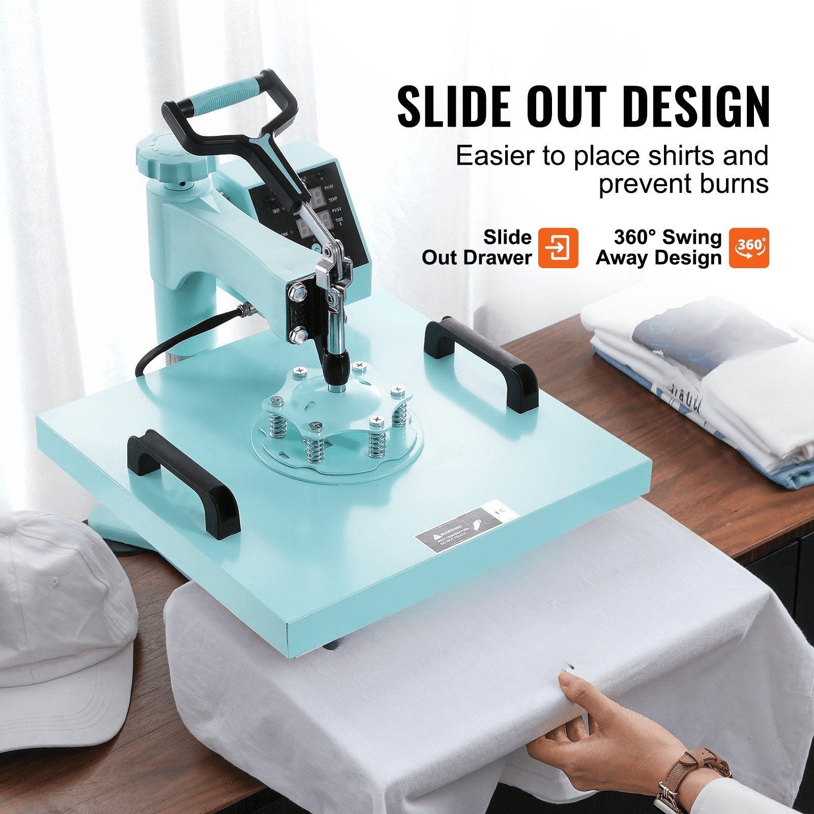 Heat Press Machine 15x15", 8 in 1 with Tumbler Press, for T-Shirts, Hats, Mugs - Versatile DIY Crafting & Personalization