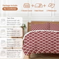 thumbnail image 6 of Cal King 4 Piece Bedding Set Morocco Ethnic Pattern Soft Breathable Duvet Cover and Pillowcase,Modern Geometric on Burgundy Red Duvet Cover Set Washable Bed Sheets for Bedroom Dormitory Guest Room, 6 of 9